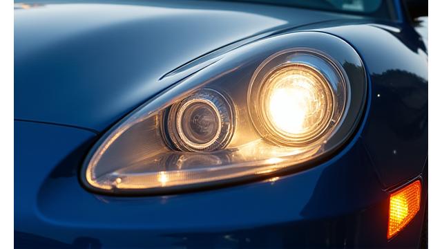 Crystal clear and bright car headlights after restoration